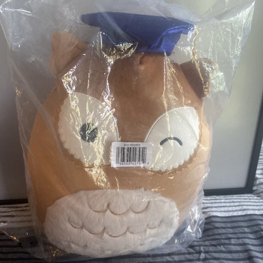 Squishmallow Arella Brown Owl With Graduation Cap New In Bag 12”
